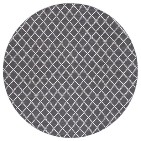 Safavieh 6 x 6 ft. Montauk Contemporary & Global Round Flat Weave Rug; Black & Ivory MTK706H-6R